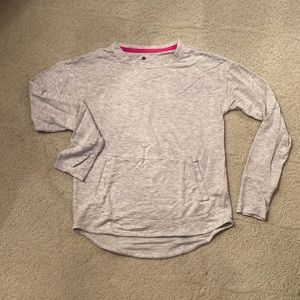 Soft, long sleeve shirt with sweatshirt pocket